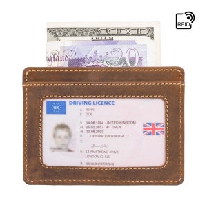 Leather Card Holder Wallet | Slim RFID Card Wallet | Minimalist Front Pocket Cardholder image 4