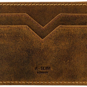 Leather Card Holder Wallet | Slim Minimalist Cardholder | Handmade Full Grain Leather | A-SLIM Yaiba image 5