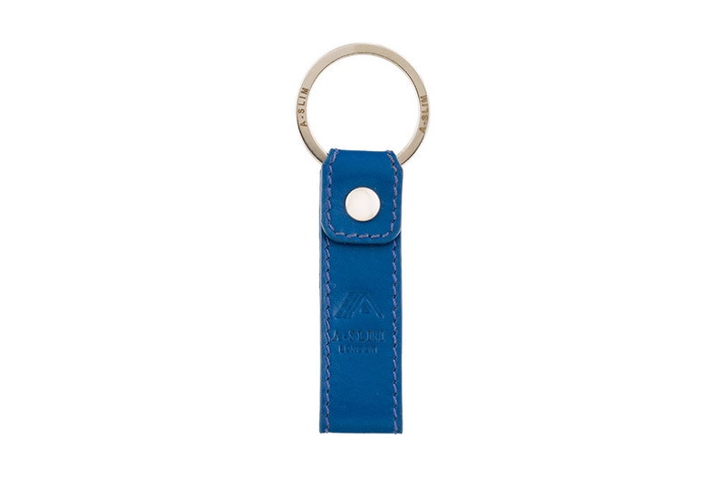 Genuine Leather Keyring Keychain Key fob Air Force Blue | Etsy