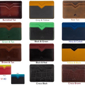 image showing the colour options yaiba card holder wallet is available in.