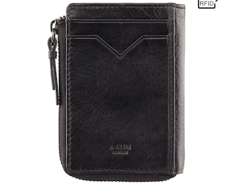 Leatherboss Bifold RFID Blocco Carte Nero Vera Pelle Portafoglio Uomo Leatherboss In Vera Pelle - Bifold Sottile Con Protezione RFID, Nero Portafoglio - Foto 11