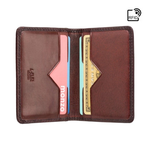 meer Pence Grafiek Buy Leather Card Wallet / Small Credit Card Holder Wallet for Men Online in  India - Etsy