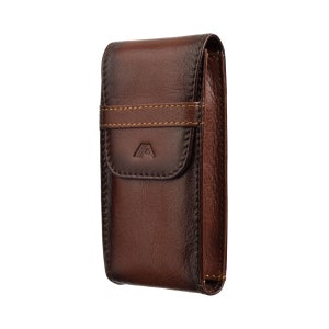 Estuche de viaje de cuero personalizado para reloj: Estuche individual de cuero color canela bruñido