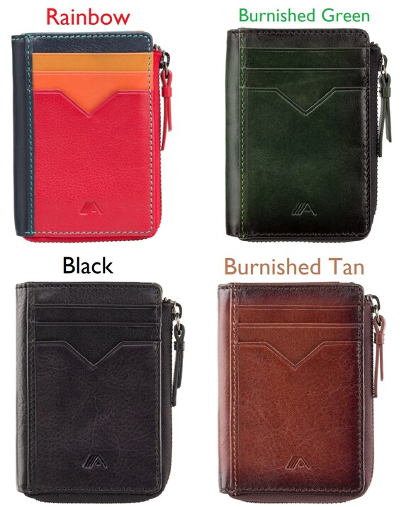 Portafoglio Slim RFID Uomo/Donna - Pelle, 9 Carte, Protezione Antifurto, Nero