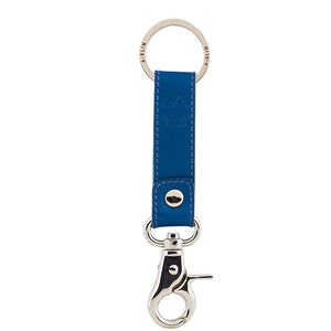 Leather Keyring Keychain Key Fob With Clasp Air Force Blue A-SLIM Taiyo ...