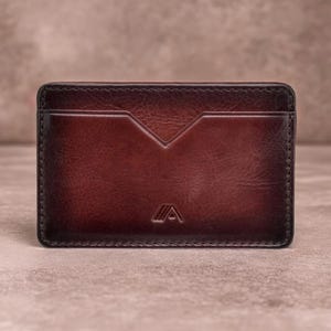 Billetera de cuero súper pequeña para tarjetas de crédito - Tarjetero de cuero de diseño minimalista - Tarjetero pequeño - Billetera delgada para tarjetas