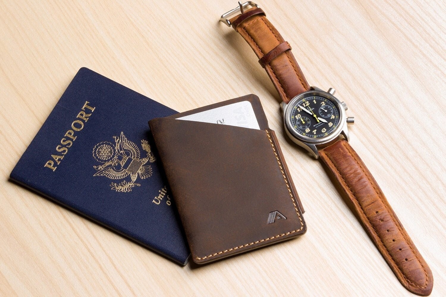 Minimalist Leather Card Holder: Slim Front Pocket Wallet