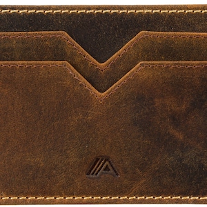 Leather Card Holder Wallet | Slim Minimalist Cardholder | Handmade Full Grain Leather | A-SLIM Yaiba image 4