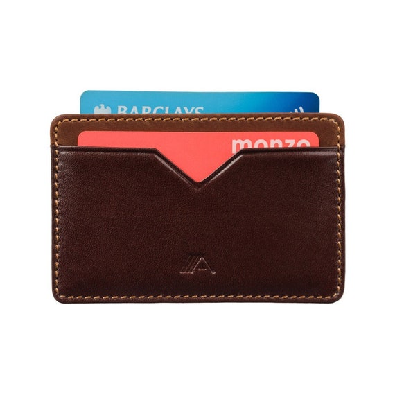 Porte carte de Credit et pièce Identité Minimaliste Protection Marron