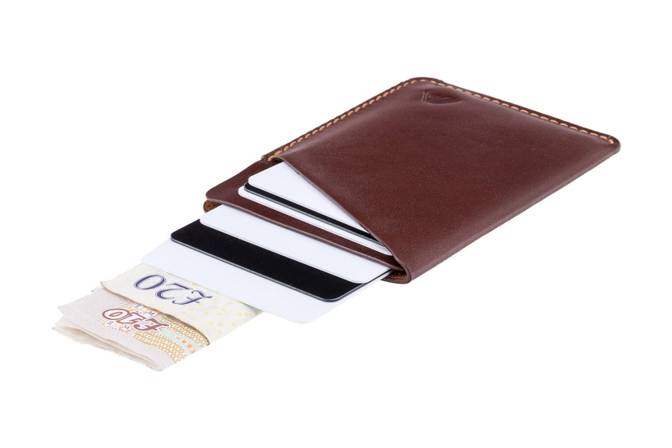Brown Vertical Card Holder Minimalist Leather Card Wallet - Etsy New Zealand
