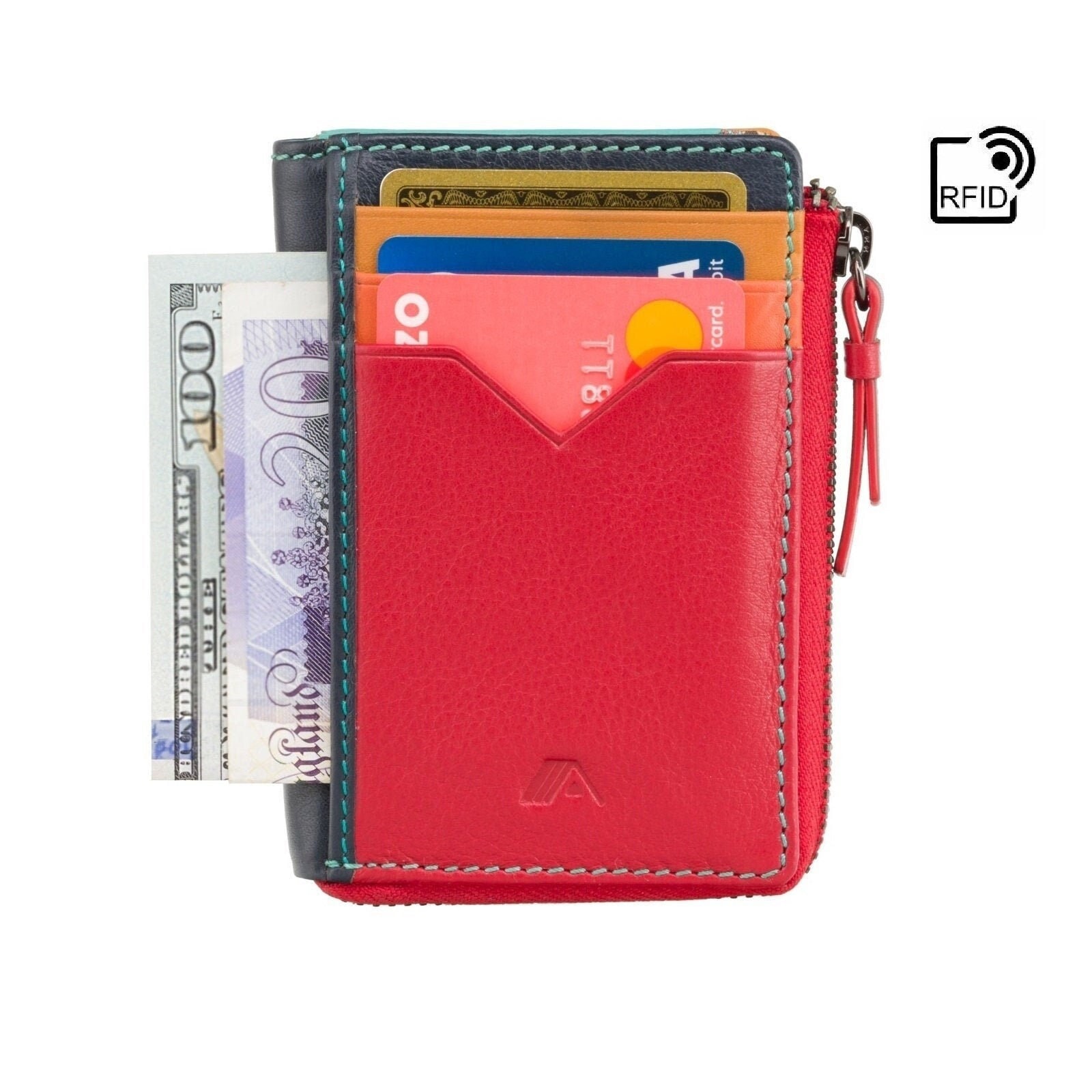 Mens Womens Wallet Credit Card Holder Leather RFID Blocking Zipper Pocket  Purse