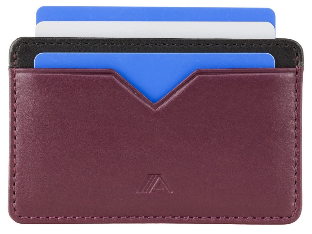 Super Thin Leather Wallet 2 Card Slots and Central Pocket - Etsy