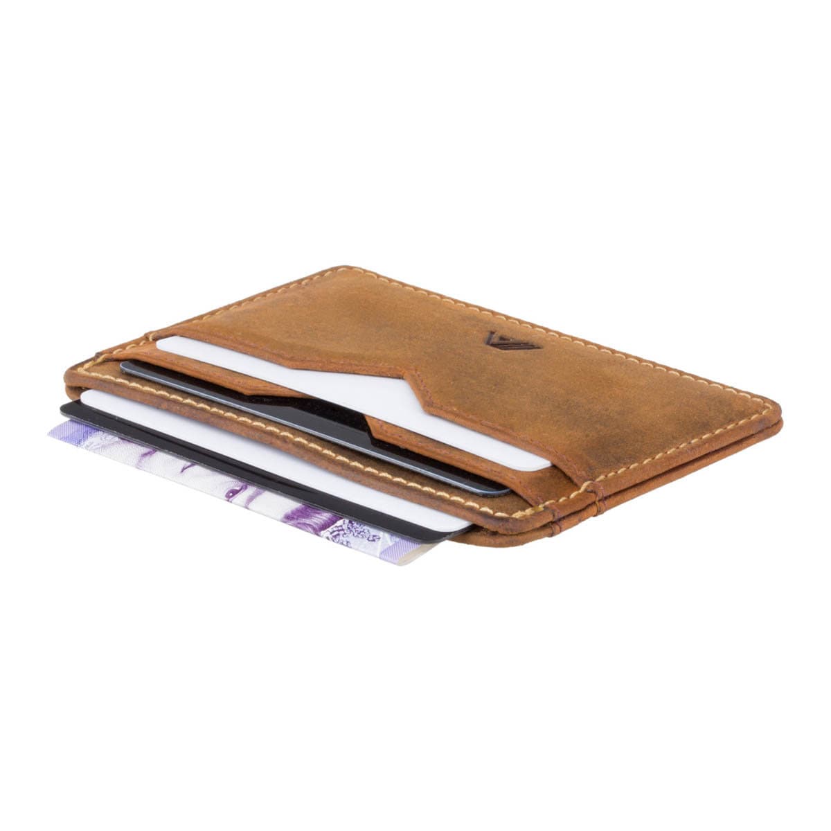 Slim Credit Card Holder Wallet - Raw Tan Minimalists Wallets - A-SLIM Yaiba - Best Gifts for Men, Groomsmen Gift Ideas