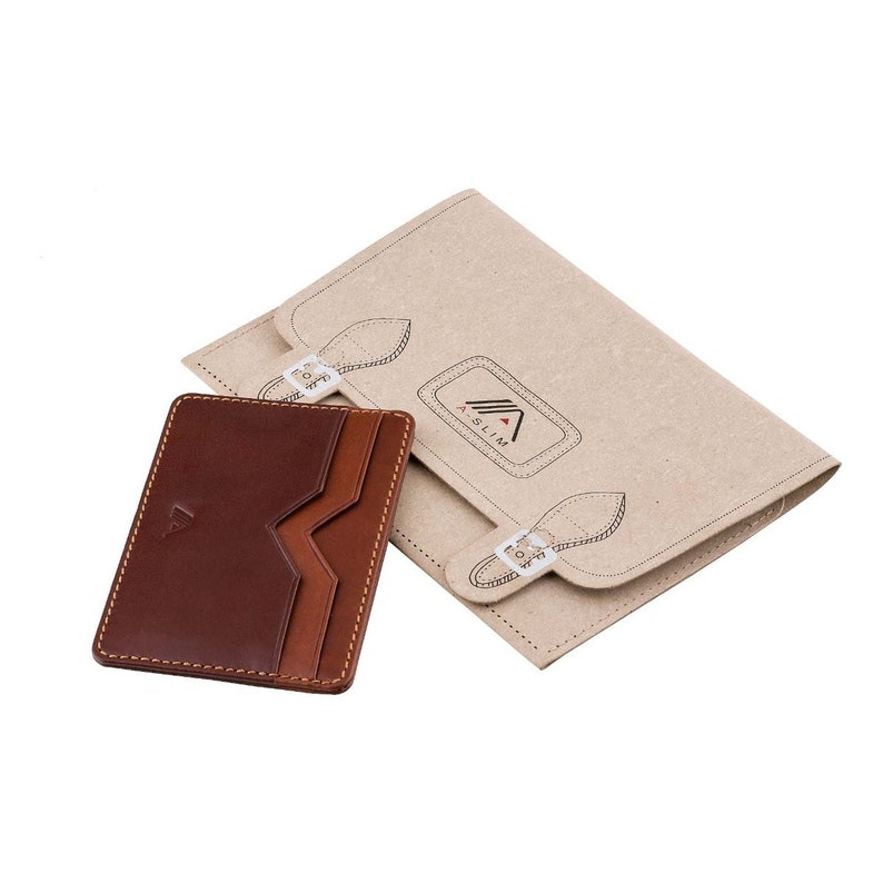 Minimalist Leather Credit Card Holder / Brown Tan Handmade Etsy