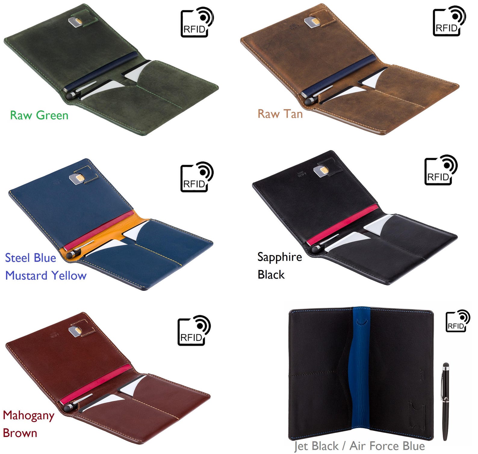 Luxury RFID Leather Passport Holder / Travel Wallet Etsy