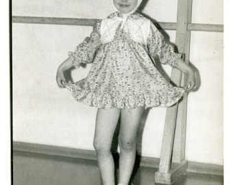 BIG Beautiful girl dancing portrait children on beach summer holidays snapshot vintage photo found photo