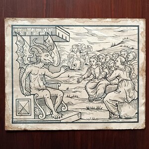 Witches adoring the Devil Original drawing Compendium Maleficarum