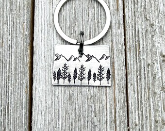 Colorado Keychain - Hand Stamped Aluminum