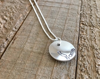 California necklace-California handstamped necklace-handstamped necklace-gift