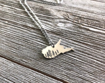 West Virginia state necklace-West Virginia necklace-gift