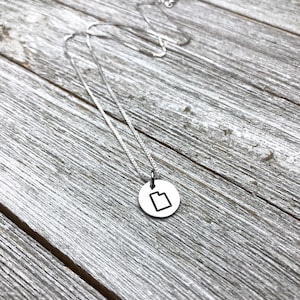 Utah necklace-1/2&quot; handstamped necklace-gift