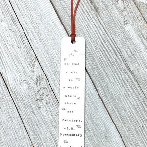 Anne of Green Gables- L.M. Montgomery bookmark-hand stamped bookmark