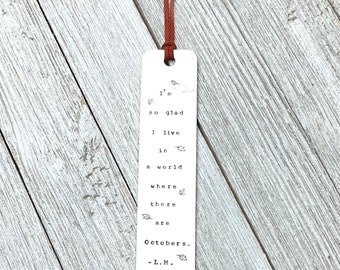 Anne of Green Gables- L.M. Montgomery bookmark-hand stamped bookmark