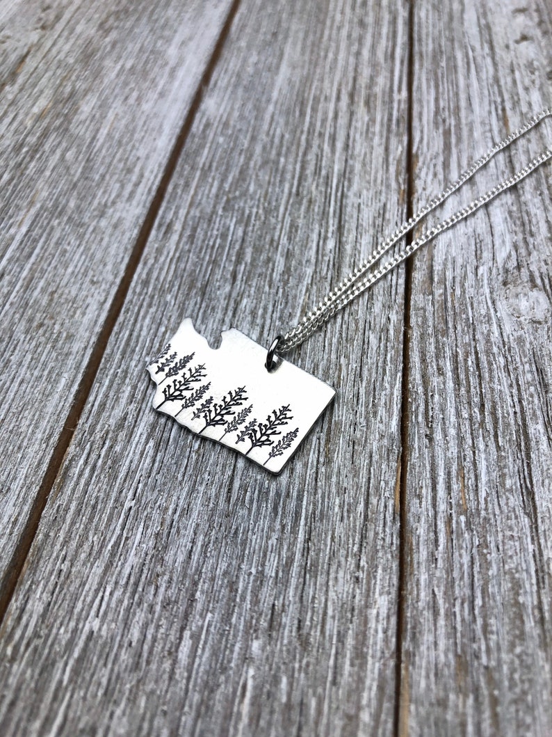 Washington State Necklacewashington Necklacegift Etsy