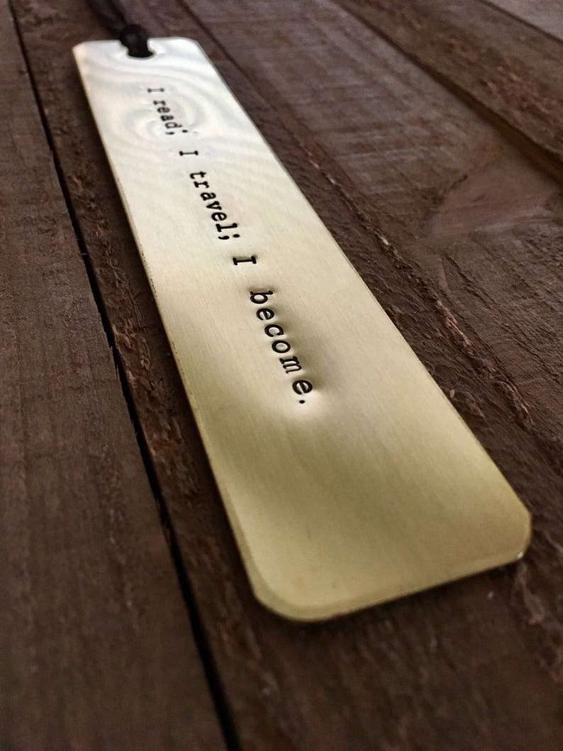 Brass bookmark-custom bookmark-hand stamped bookmark-reader gift image 3