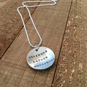 Parks and Rec necklace-uteruses before duderuses necklace-Parks and Recreation jewelry-gift