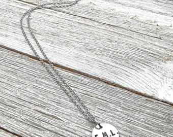 Emma M. Lion inspired necklace-1/2" handstamped necklace-gift