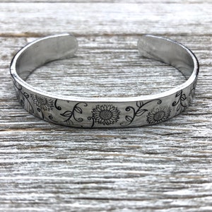 Sunflower bracelet-aluminum cuff