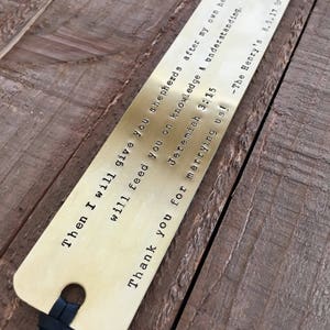 Brass bookmark-custom bookmark-hand stamped bookmark-reader gift image 9