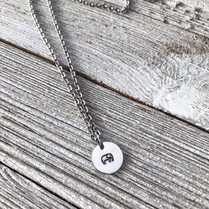 Elephant necklace-1/2&quot; handstamped necklace-gift