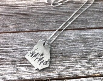 Lex & Lu LogoArt Sterling Silver University of Georgia Large Pendant w/Necklace LAL148073 Lex & Lu LogoArt Sterling Silver University of Georgia Large Pendant w/Necklace LAL148073