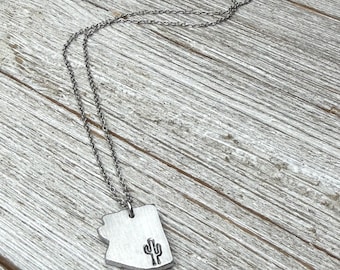 Arizona state necklace-Arizona cactus necklace-gift