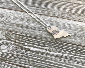 Large Louisiana state necklace-Louisiana necklace-gift