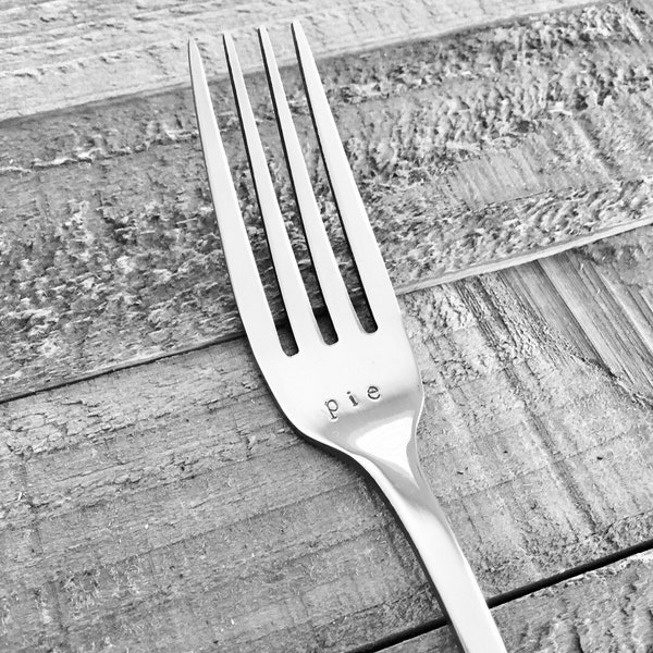 Hand stamped fork-funny gift-cake fork