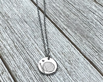 Crotchet necklace - 1/2" handstamped necklace-gift