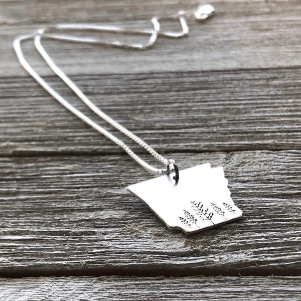 Arkansas necklace- Arkansas jewelry-handstamped necklace-Christmas gift-gift