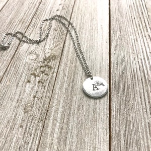 Memorial necklace-Initial necklace-necklace handstamped necklace-gift