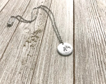 Memorial necklace-Initial necklace-necklace handstamped necklace-gift