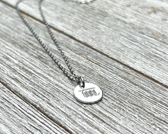 Crochet necklace - 1/2" handstamped necklace-gift