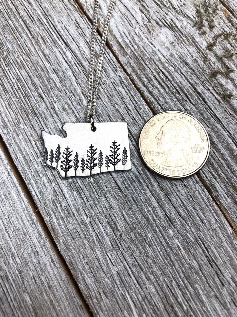 Washington State Necklacewashington Necklacegift Etsy