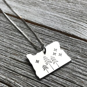 Oregon state necklace-Oregon trees and stars necklace-gift