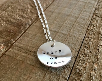 Trick or treat necklace-Halloween mecklace-Halloween jewelry-gift
