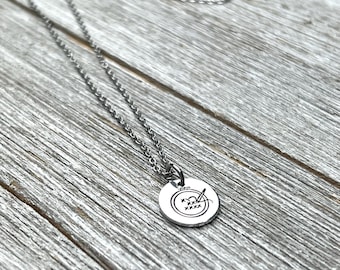 Embroidery necklace - 1/2"-Cross stitch necklace- handstamped necklace-gift