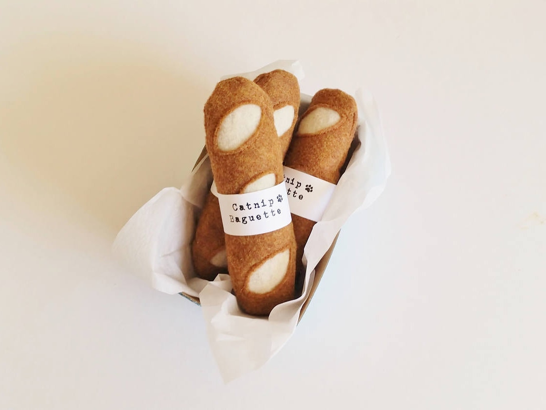 Cat Toys Baguette Catnip Cat Toys Birthday Cat Gifts Cat Toys Etsy