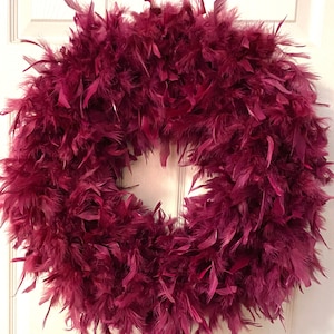 Quality Bordeaux Red feather wreath