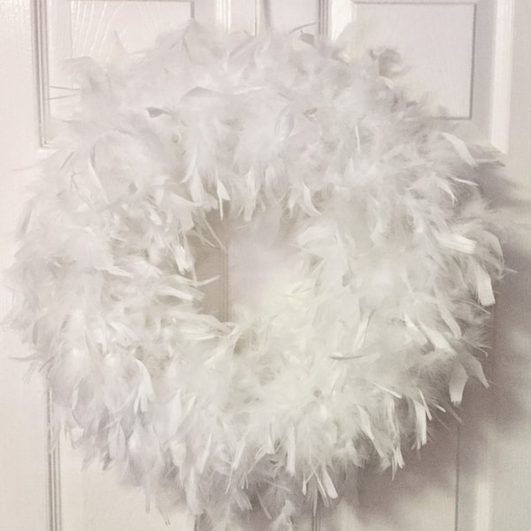 Quality White Feather Wreath